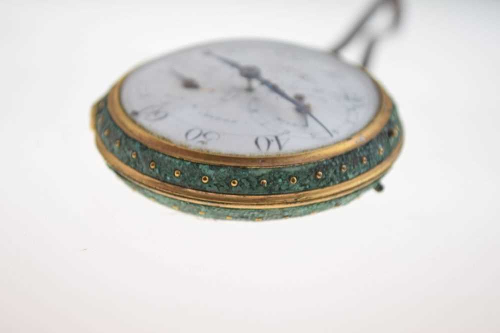 Rare George III brass and shagreen-cased pedometer - Image 5 of 9