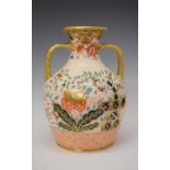 Mid-19th Century twin-handled vase, of Portland vase shape, probably Copeland
