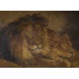After Sir Edwin Landseer - Oil on canvas - Lions