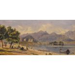 19th Century Continental School, watercolour, Italian Lake scene