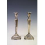 Pair of George V silver candlesticks