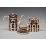 Royal Crown Derby coffee pot, teapot, cup and saucer