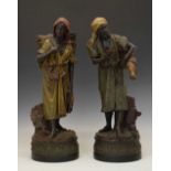 Alois Hampel, (1853-1924) - Large pair of terracotta figures