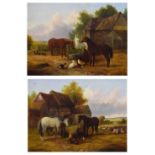 Henry Charles Woollett (1831-1885, attr.) - Oil on canvas - Pair of studies of horses