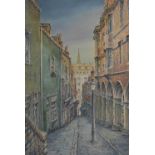 Colin Newman, (b. 1923) - Watercolour, Christmas Steps, Bristol