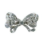 Diamond bow brooch,