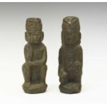 Two Pre Columbian black stoneware figures