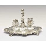 Victorian silver inkstand, Joseph Angell II, London 1872