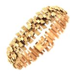 9ct gold Modernist bracelet, by David Shackman & Sons,
