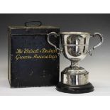 George V silver trophy cup -Window Dressing Trophy, Walsall & District Grocers Association