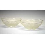 Lalique – ‘Coquilles’ pair of clear and opalescent glass bowls