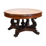 Good quality early Victorian mahogany extending dining table
