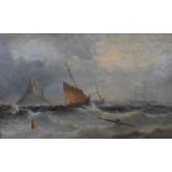 Manner of William Henry Williamson (1820-1883) - Oil on board, Fishing in choppy seas