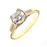 Diamond single stone ring