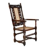 William and Mary walnut elbow chair