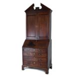 Mid 18th Century mahogany bureau cabinet