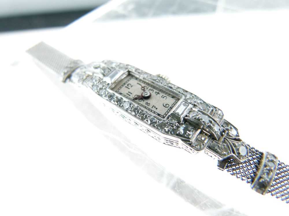 Lady's Art Deco white metal cased cocktail bracelet watch - Image 4 of 8