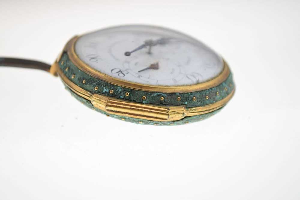 Rare George III brass and shagreen-cased pedometer - Image 4 of 9