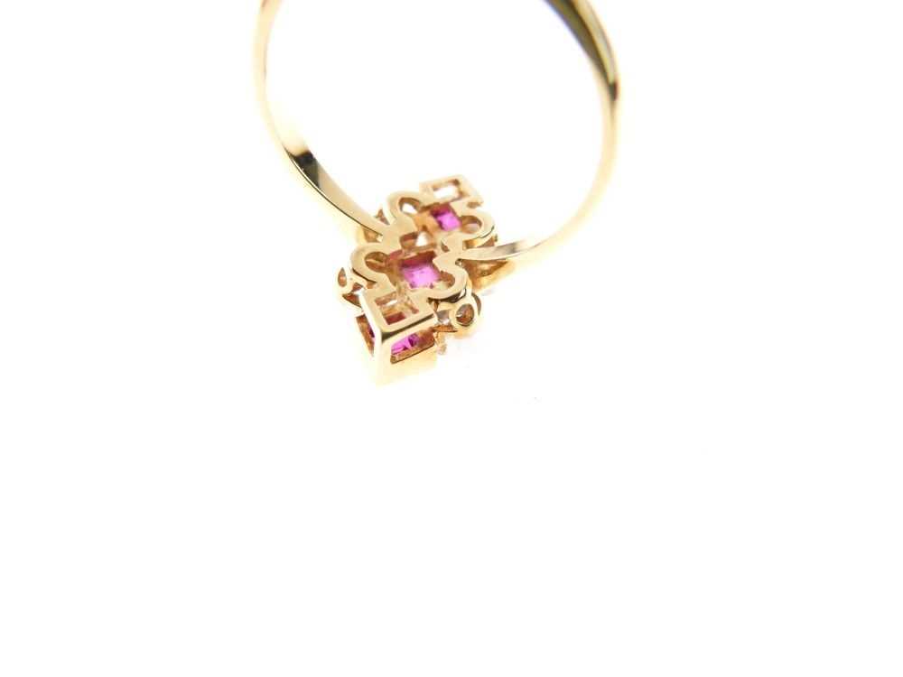 18ct gold ruby and diamond 18ct gold dress ring, - Image 3 of 5
