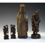 Group of wooden Oriental figures
