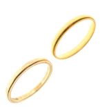 22ct gold wedding band, 2.6g, and 9ct gold wedding band, 2.2g