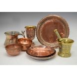 Quantity of Middle Eastern copper and brass items