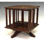 Carved table-top revolving bookcase