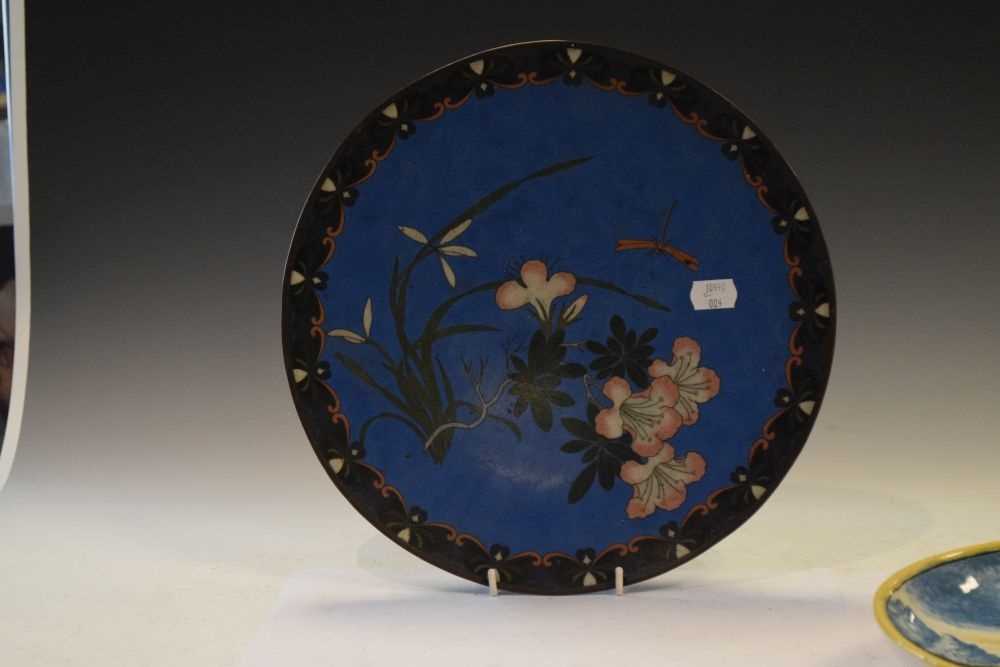 Japanese cloisonne enamel plate - Image 2 of 8