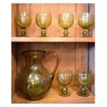 Green soda glass seven piece set