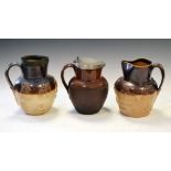 Three Victorian stoneware jugs