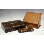 Late Victorian/early 20th Century rosewood and mother-of-pearl writing slope,