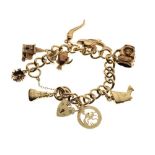 9ct gold charm bracelet