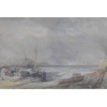 John Francis Salmon (1908-1886) - Mid 19th Century English School - Watercolour - Coastal scene