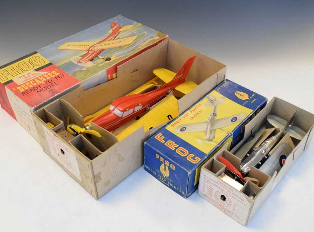 Two boxed Frog model aircrafts
