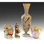 Staffordshire Bacchus jug, milk glass vase, etc
