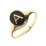 9ct gold signet ring marked 'A', 4g gross approx