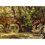 Ralph Hartley (1926-1988) - Watercolour - 'Rushton Bridge'