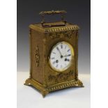 Late 19th Century French brass cased mantel clock