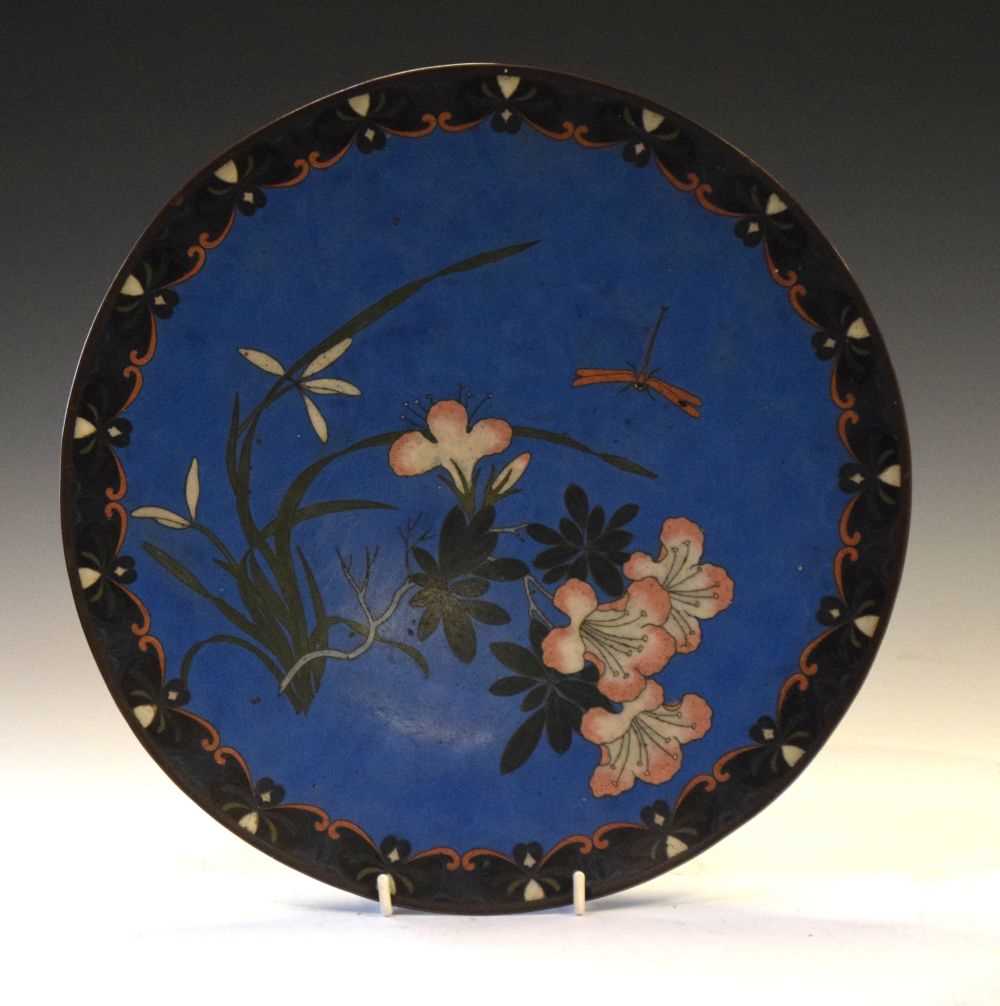 Japanese cloisonne enamel plate