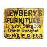 Advertising - Enamel sign 'Newbury's Furniture, Bristol'