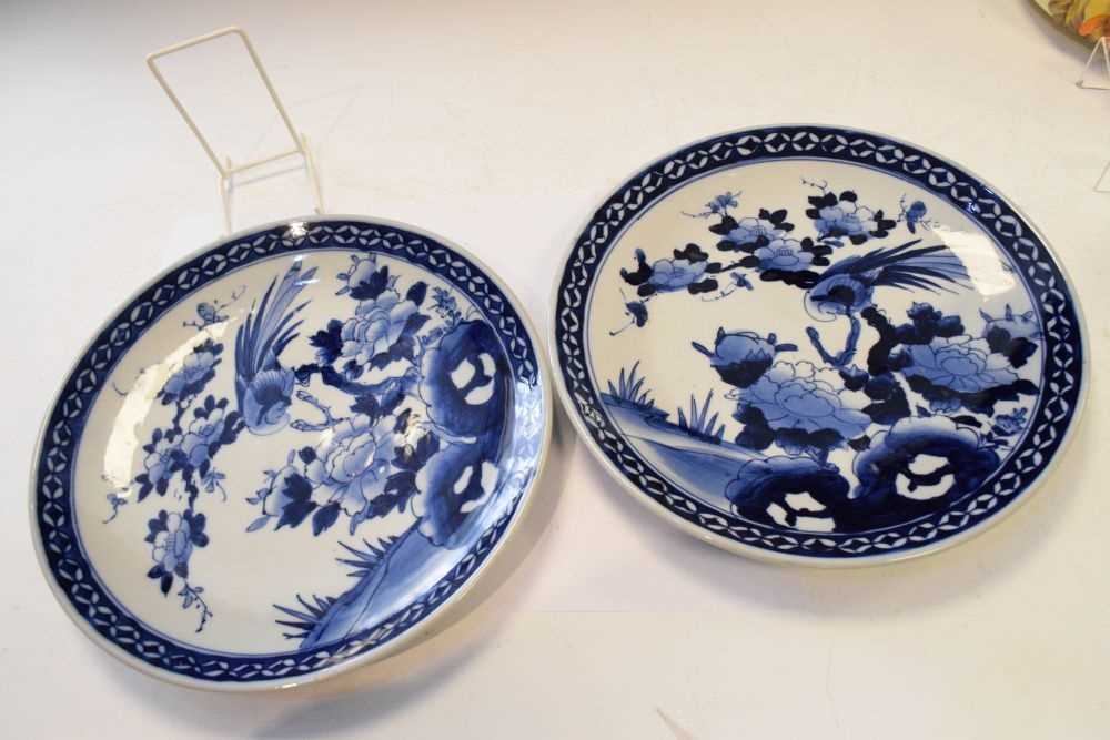 Pair of early 20th Century Japanese blue and white plates - Image 3 of 5