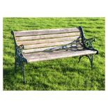 Two-seater teak garden bench