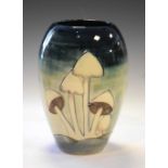 Moorcroft - 'Mushrooms' cream blue ground vase
