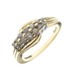 9ct gold diamond set dress ring