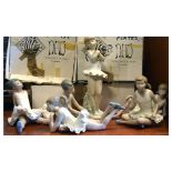 Group of six Nao ballerinas with boxes