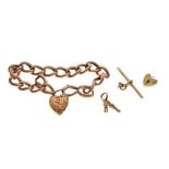 9ct rose gold charm bracelet