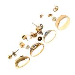 Assorted gold and yellow metal dress rings