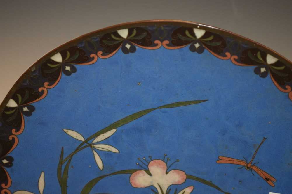 Japanese cloisonne enamel plate - Image 3 of 8