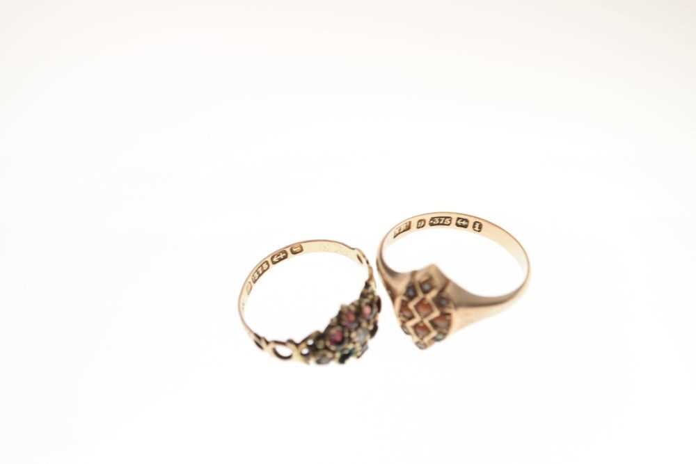 Victorian 9ct gold coral and pearl ring and another Victorian ring - Image 6 of 6