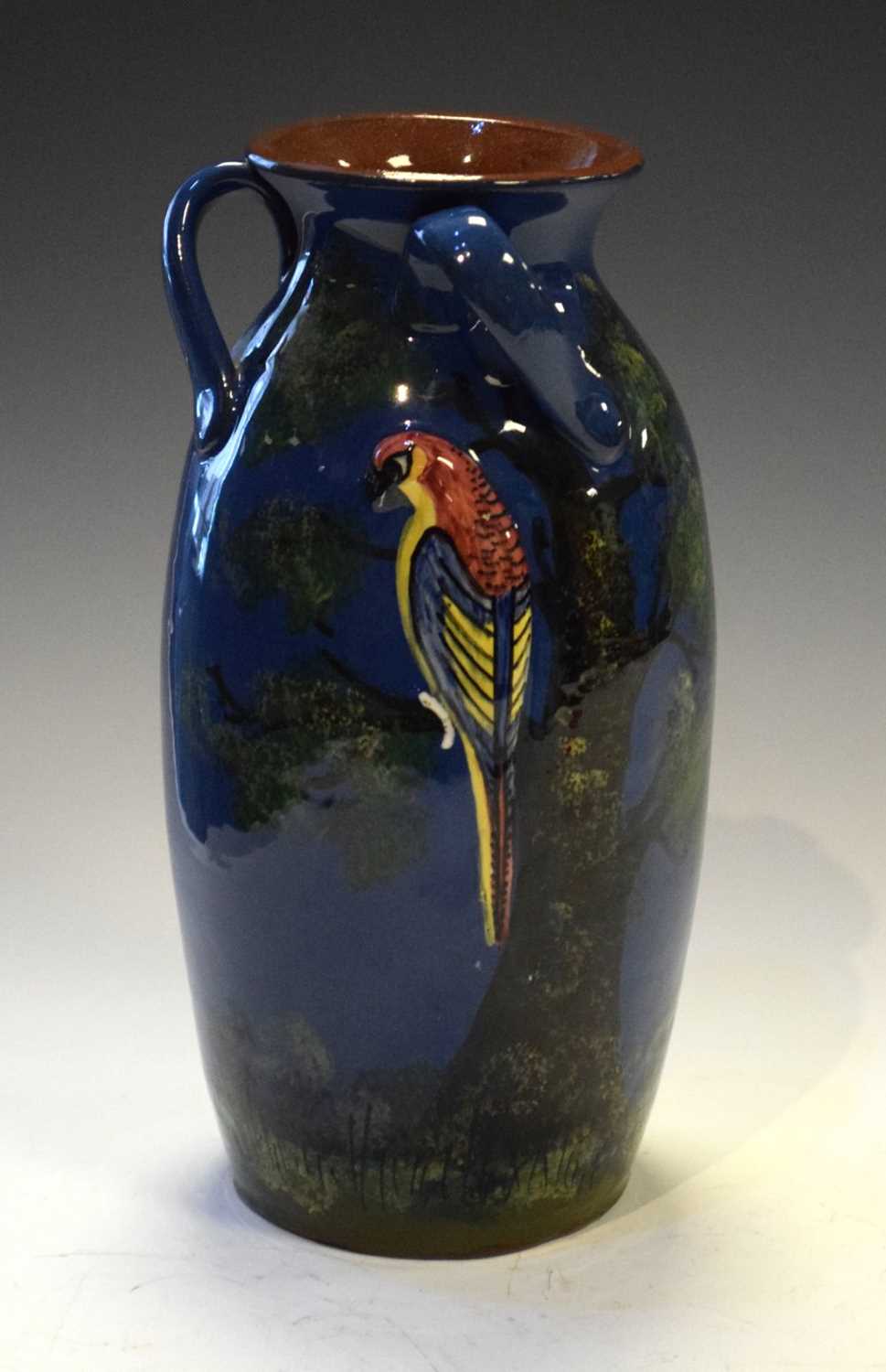 Torquay ware pottery parrot vase